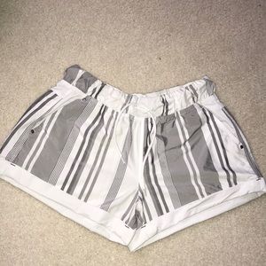 Women’s fashionable white stripped athletic shorts